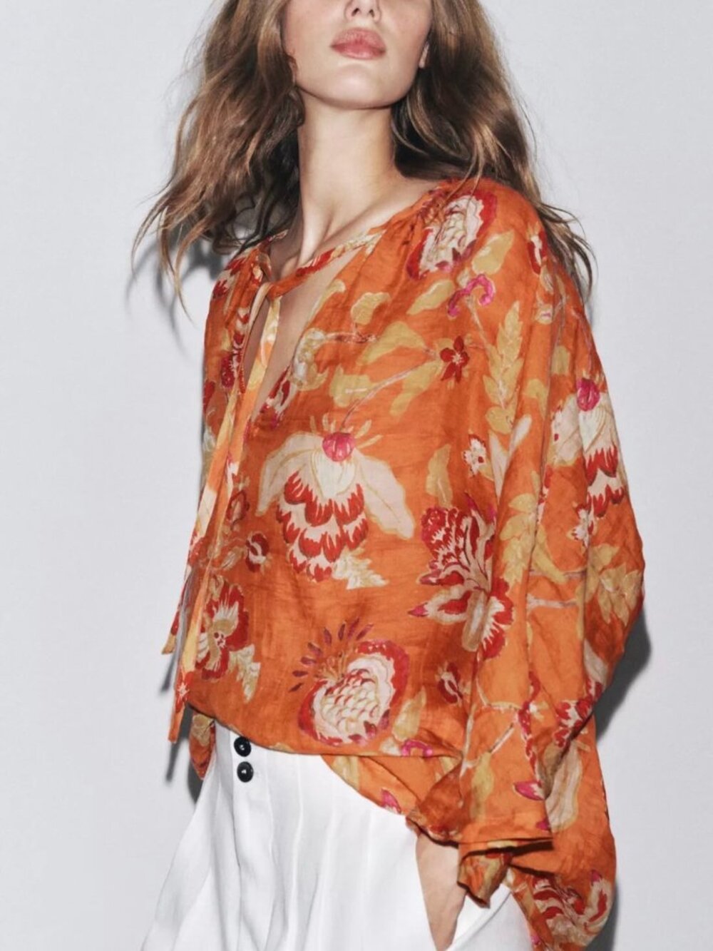 ZARA RAIMIE PRINT RELAXED BLOUSE